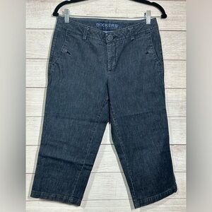 Woman's Dockers Dark‎ Denim Crops Size 6 Great Condition